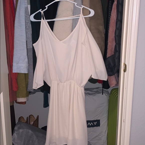 NYMPHE beige dress with hanging sleeves